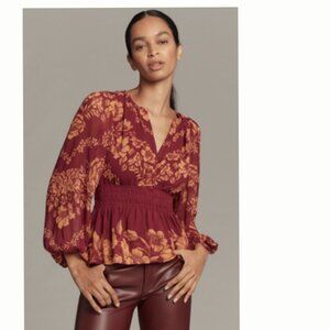 Anthro: Summerset Long-Sleeve Blouse